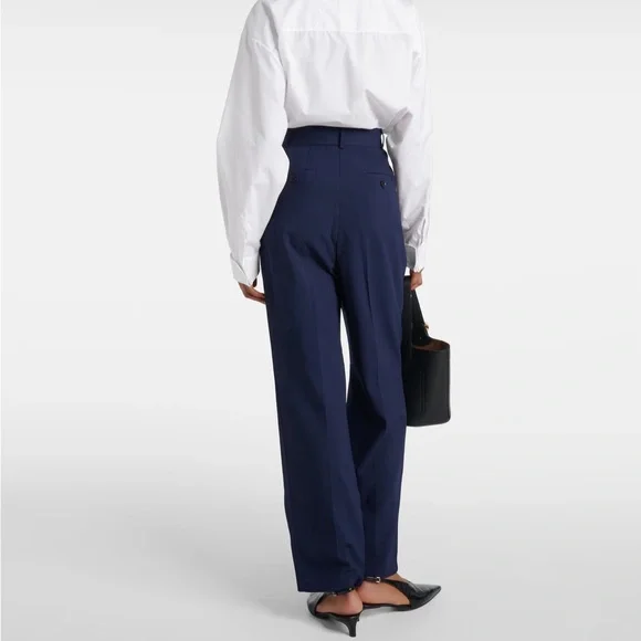 The Frankie Shop Pleated Bea Pants XS Midnight Blue NWT - Picture 3 of 11